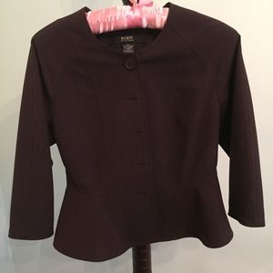 Body by Victoria Brown Peplum Blazer